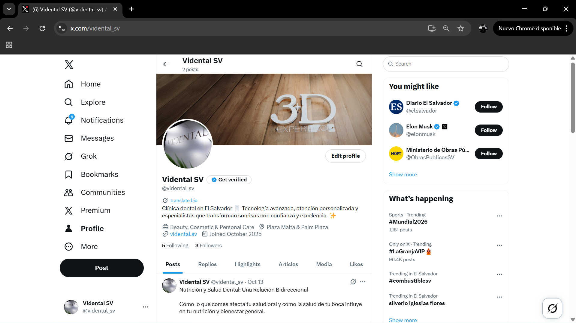 💬 VIDENTAL se une a X: un nuevo canal para conectar con tu sonrisa